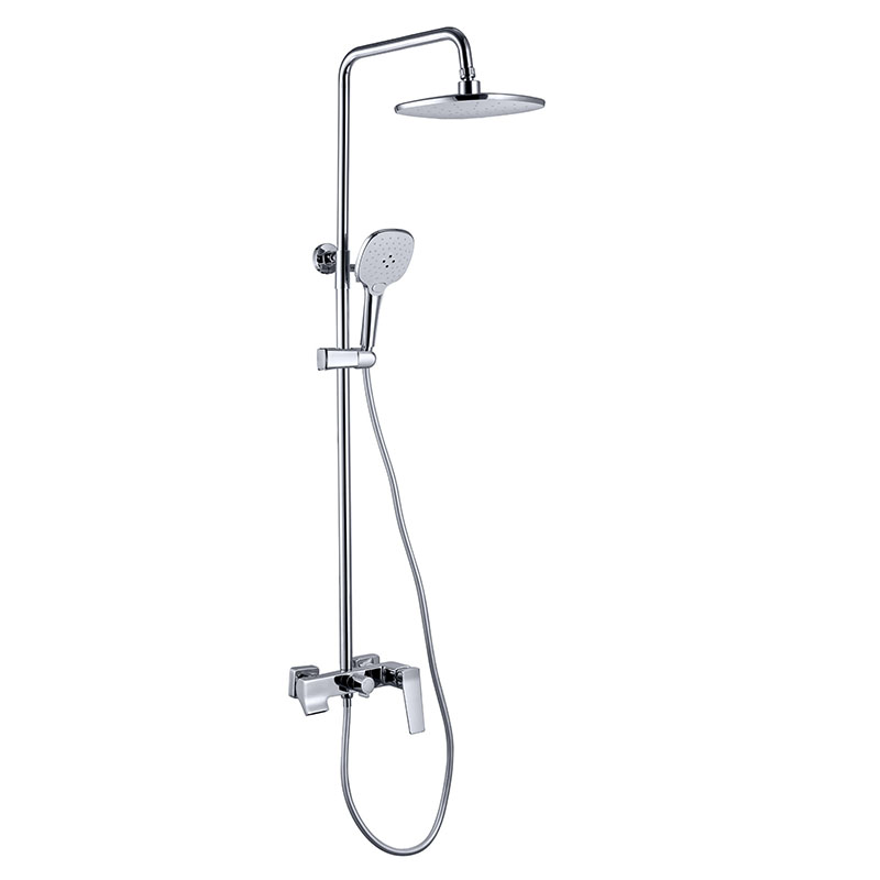 Grand système de douche thermostatique argent avec robinets de douche à main