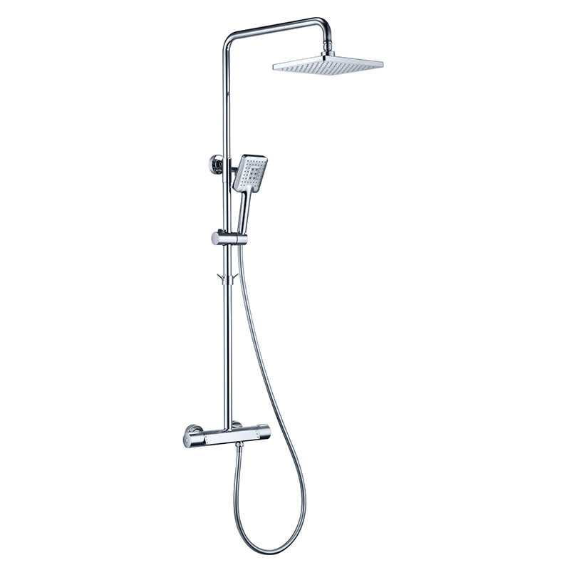 Système de grande douche thermostatique avec douche carrée